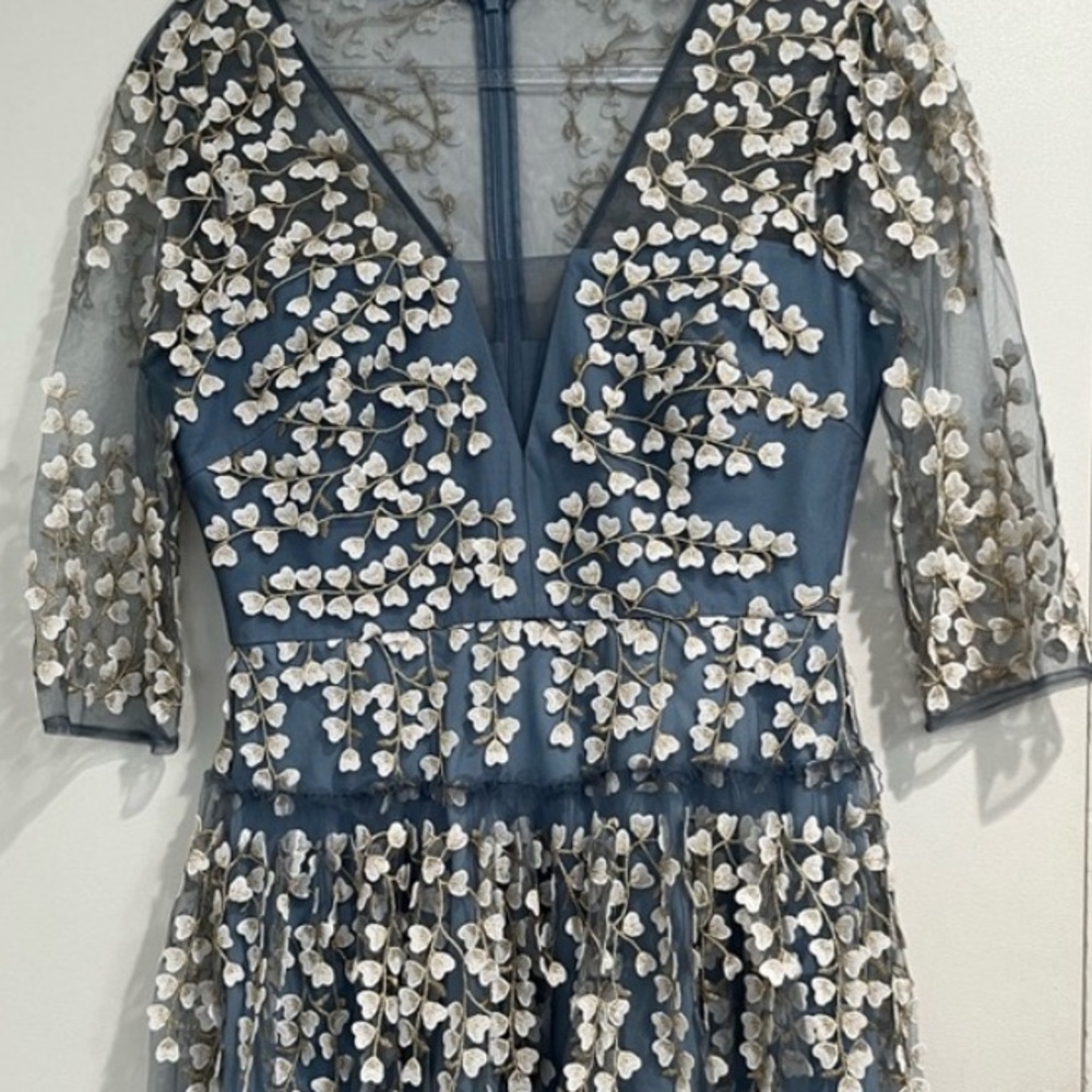 BCBGMAXAZRIA Light Blue Appliqué dress
